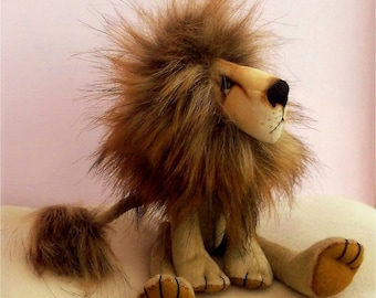 Charlie Lion digital soft toy lion sewing pattern PDF pattern