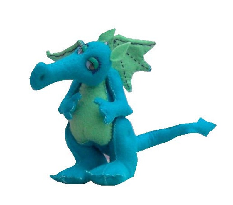 Gustav soft toy felt dragon sewing kit. Completed height 8 Etsy