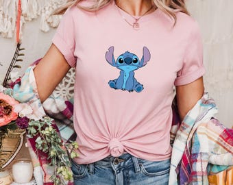 Camiseta de Stitch pensativo / Camiseta de Lilo y Stitch / Camiseta de Stitch / Camiseta de Lilo para niños / Camiseta unisex de Disney para adultos y niños / Camiseta de Disneyland / Lilo