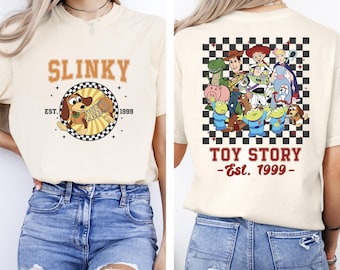Toy Story Slinky-shirt, Disney Toy Story-shirt, Disneyland Trip-shirt, Toy Story-T-shirt, Disney-T-shirt, Unisex volwassene, Disneyland-shirt, twee kanten