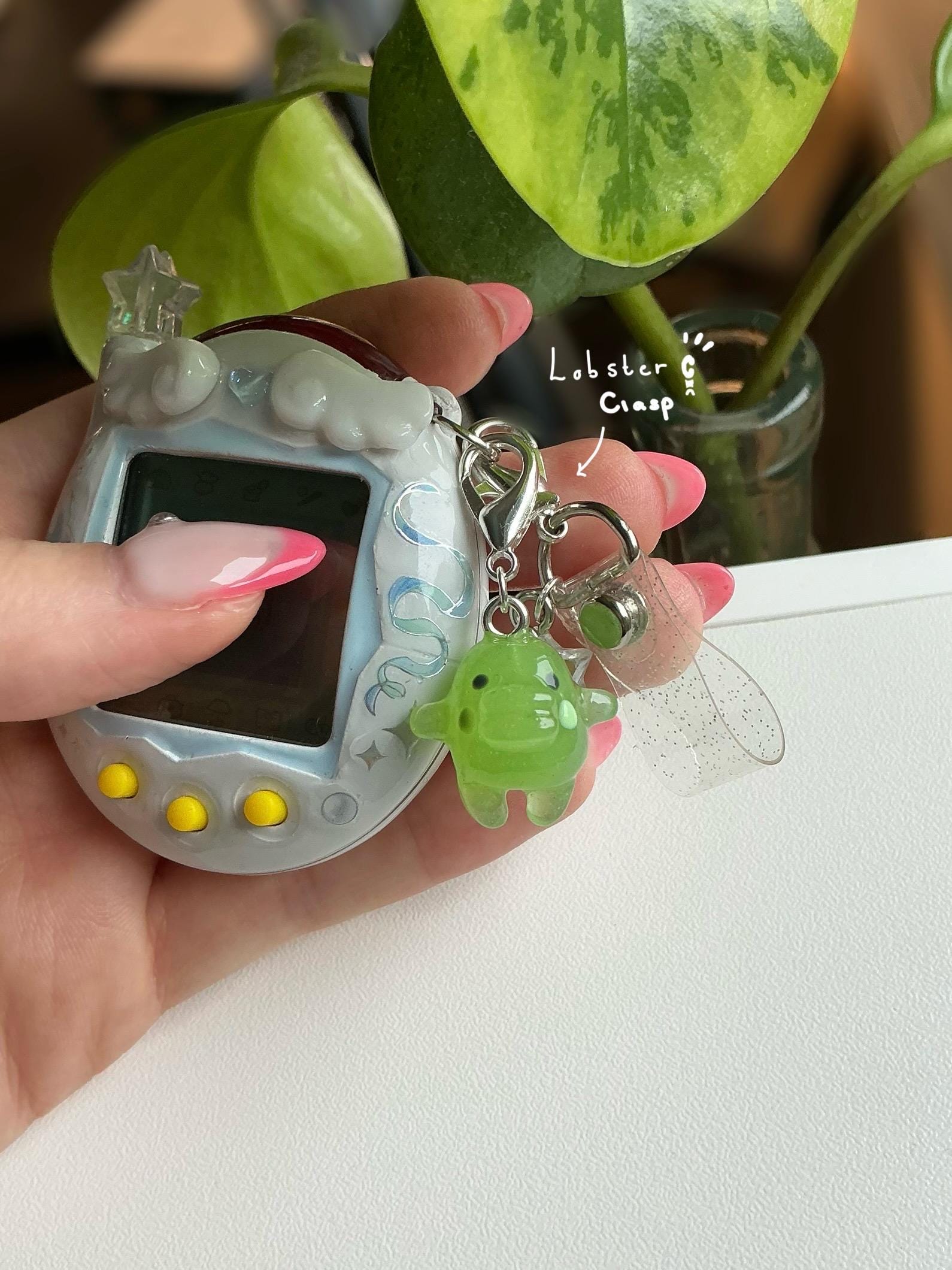 Jelly Kutchipatchi Phone Charm, Clear Translusent Green Frog Tama