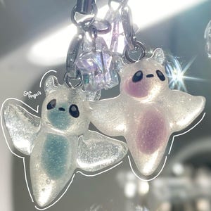 Sea Angel Phone Charm, Jelly, Juminocore, Whimsy Translusent Fish Keychain clear glitter Bag charm