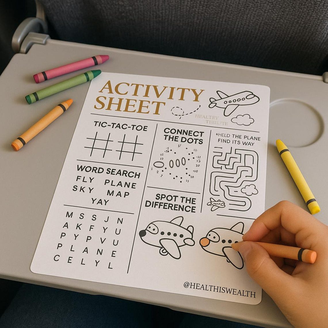 Printable Airplane Activity Sheet for Kids (ages 3-7) - Etsy