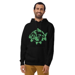 Carp Fishing Hoodie – Cozy Angler Sweatshirt – Carp Lover Gift – Fisherman Hoodie for Men Free postage