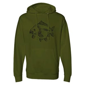 Carp Fishing Hoodie – Cozy Angler Sweatshirt – Carp Lover Gift – Fisherman Hoodie for Men Free postage