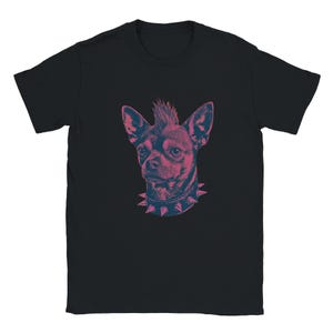 Badass Punk Chihuahua T-Shirt - Mohawk Dog Graphic Tee - Trendy Pet Lover Gift