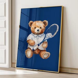 Polo Bear Print Navy Blue, Luxury Wall Art, Fashion Wall Art, Luxury Fashion Print, Luxury Poster, High Fashion Print, College Dorm Decor