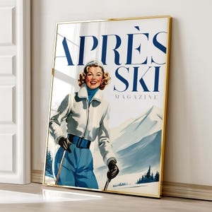 Apres Ski Poster, Vintage Ski Print, Apres Ski Wall Art, Retro Style Print, Vintage Ski Poster, Retro Ski Poster, Bar Cart Decor, Printable