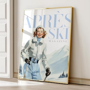 Apres Ski Wall Art, Vintage Ski Lodge Decor, Aesthetic Print, Retro wall art, Winter Wall Art, Digital Download, Cozy Decor, Printable