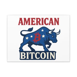 American Bitcoin Bull Canvas Print - Power, Patriotism & Crypto Pride