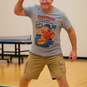 Funny Table Tennis T-Shirt Ping Pong Graphic 100% cotton Tee