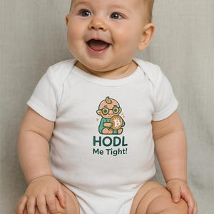 HODL Me Tight Bitcoin-inspired Infant Jersey One Piece