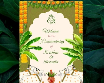 Pichwai Cow Welcome Sign, Traditional Housewarming Decor (Digital Download)
