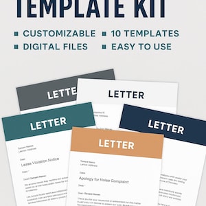 Tenant Letter Template Kit – 5 Printable Letters to Landlord | Complaint, Repair, Rent Dispute + Move-Out | Editable PDF Forms