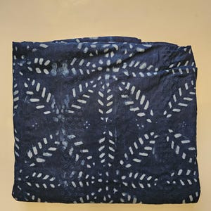 Hand Dyed Indigo Block Print Fabric: Nigerian Yoruba Adire Batik