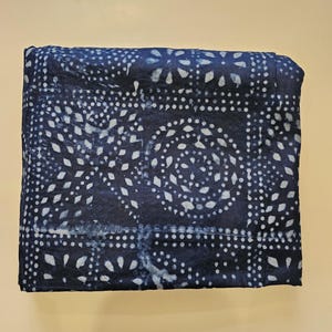 Hand Dyed Indigo Fabric: African Batik Adire, 100% Cotton