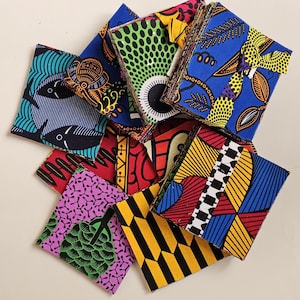 African fabric Charm Packs (5” Quilting Fabric Squares)