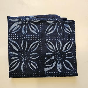 Hand-Dyed Indigo Batik Fabric: African Yoruba Adire Print