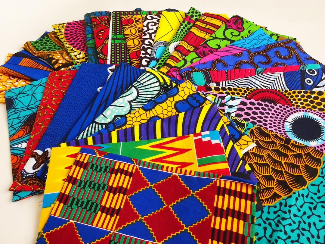 African Fabric Fat Quarter Bundle: Quilting & Patchwork 100% Cotton ...