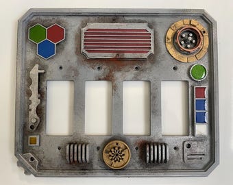 Star Wars Inspired Light Switch Cover: Sci-Fi Control Panel Wall Plate - 4 Rocker