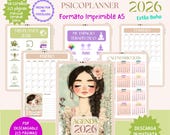 Agenda 2026 imprimible en Español | Planner pdf descargable en A5 | Secciones Creativas: Mindfulness, Planners, Afirmaciones | Boho Style
