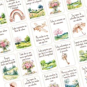 MANTRAS de calma interior, Tarjetas de afirmaciones positivas, Ansiedad, Tarjetas de motivación, cuidado personal, Salud Mental, Terapia.