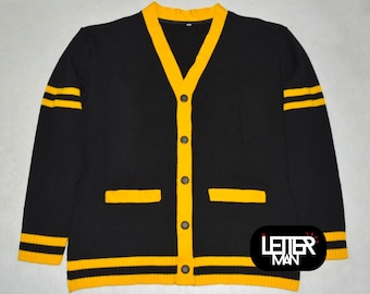 Customized Knitted Cardigan Varsity Sweater for graduation and senior pictures