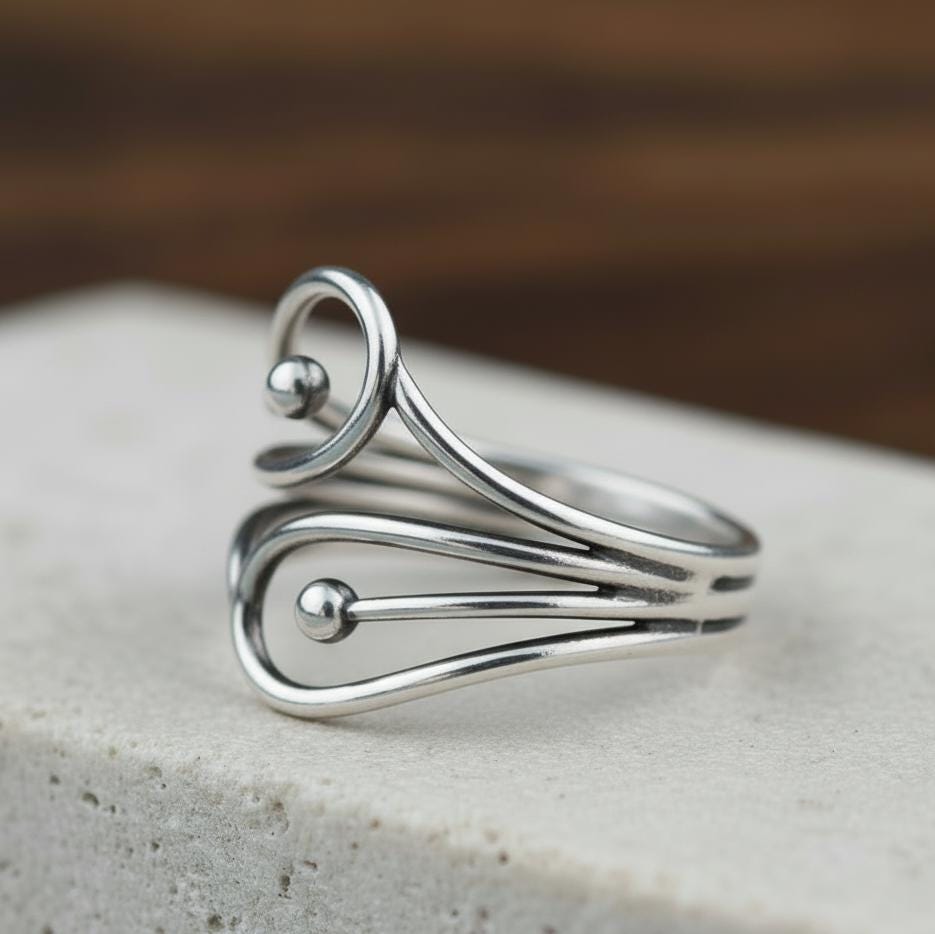 Handmade Sterling Silver Loop Ring | Minimalist Open Wire Design - Etsy