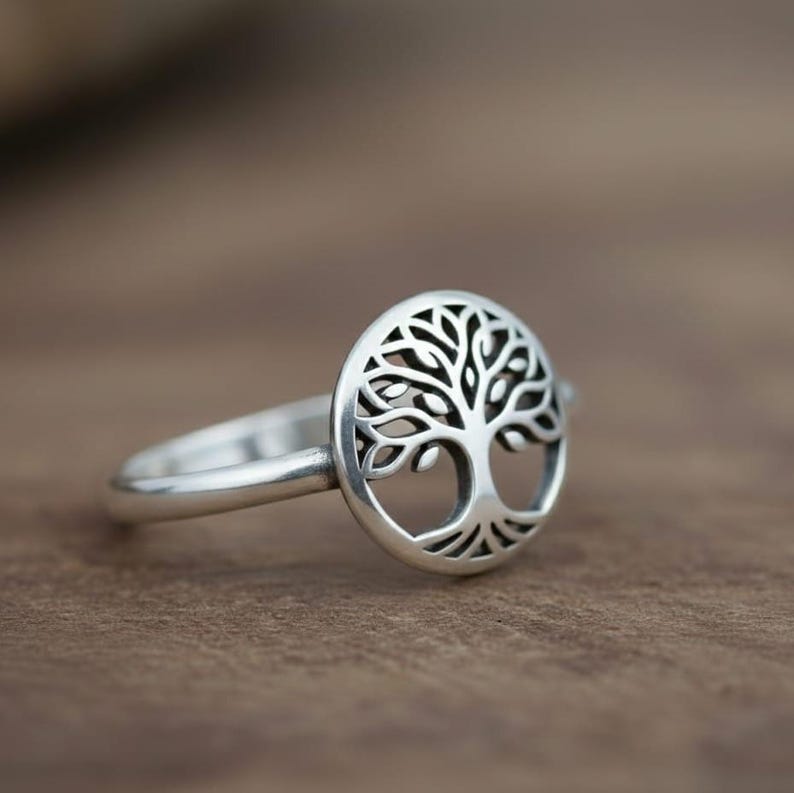 925 Sterling Silver Tree of Life Ring | Minimalist Symbol Ring | Simple ...