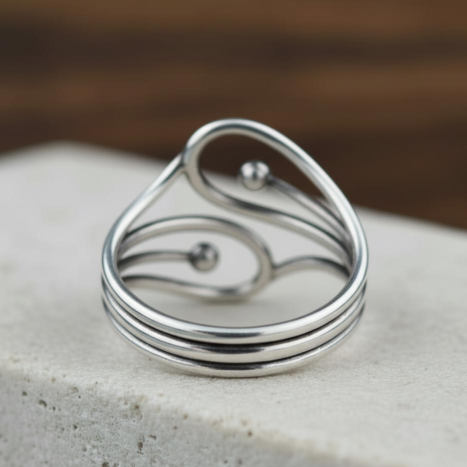 Handmade Sterling Silver Loop Ring | Minimalist Open Wire Design - Etsy