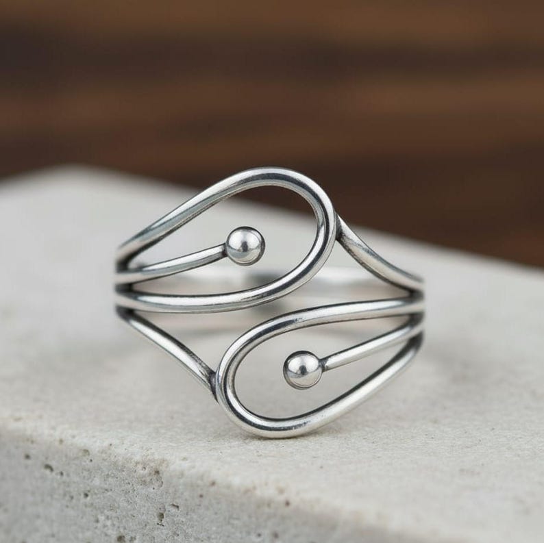 Handmade Sterling Silver Loop Ring | Minimalist Open Wire Design - Etsy