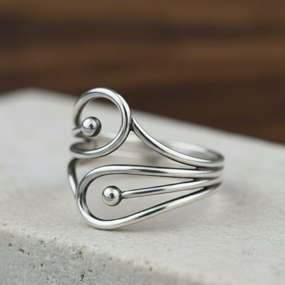 Calgary Loop Ring Handmade Sterling Silver Loop Ring | Minimalist Open Wire Design - Etsy