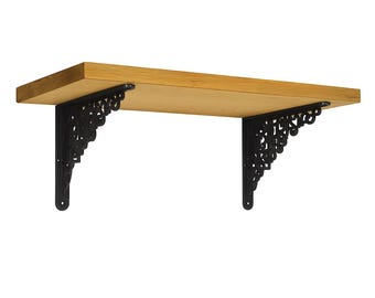 Schwarze Aluminium-Regalhalterungen: Moderne Industrieregal-Regalhalterungen (2er-Set)