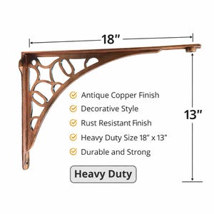 Gusseisen Regalhalterungen: Rustikale Antik, schwere Regalhalterung 45 cm x 33 cm (Paar) Bild 4