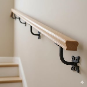 Fleur De Lis Wrought Iron Stair Handrail Bracket - Black (Pack of 2)