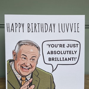 Funny Pottery Fan Birthday Card – Keith Brymer Jones Inspired Illustration, Linen Card