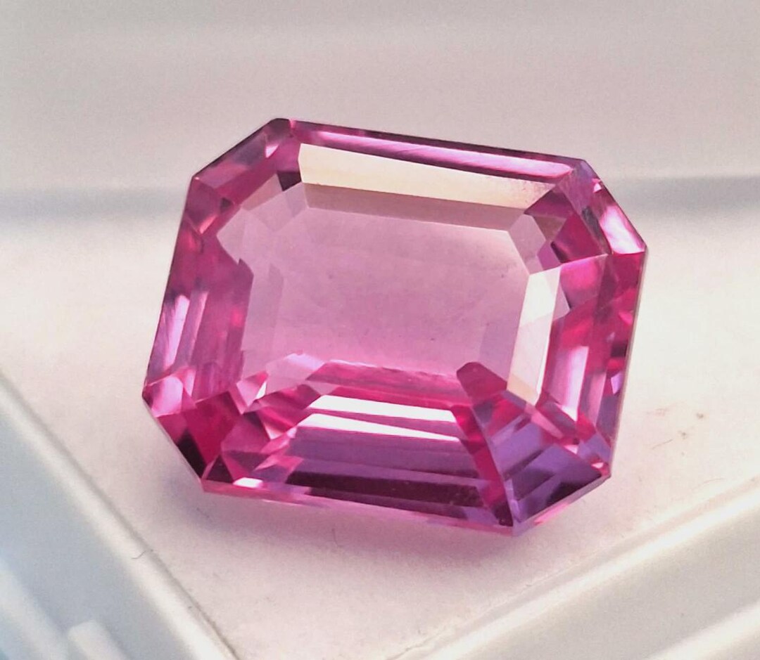 Pink Rxm Emerald Cut 10-12 Ct Natural Pink Spinel VVS Certified Loose Gemstone ...