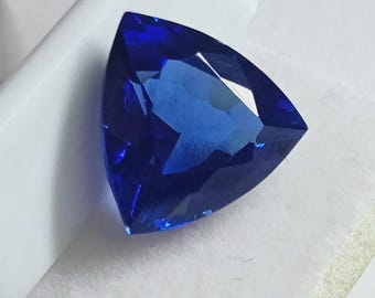 Zafiro azul natural, piedra preciosa suelta de corte trillón de 9 quilates, certificado VVS, ideal para joyería.