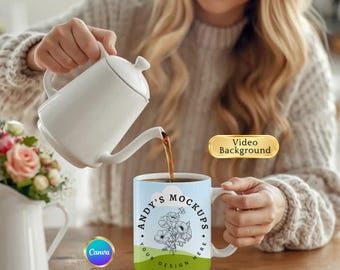 Mug Video Mockup, Canva Template Video Mockup, Mug Mockup Video, Drag and Drop Mug Mockup, Mug Mockup MP4 Canva Template 15oz mug