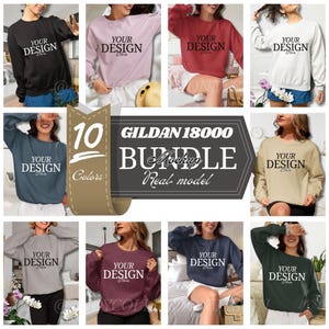 Gildan 18000 Sweatshirt Mockup: Apparel Design Template (Digital Download)