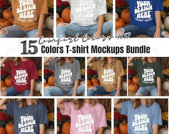 Comfort Colors 1717 T-shirt Mockup, Clothing Display Template, Apparel Design, T-shirt mockups, 15 Colors, Halloween Theme