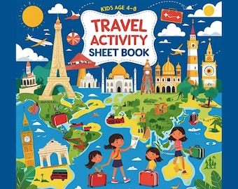 Hojas de actividades de viaje para niños: Juegos para viajes por carretera, páginas para colorear (PDF imprimible)