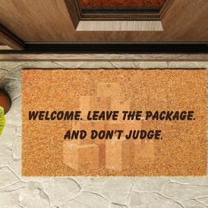 Welcome Doormat - Funny Home Decor, Package Delivery Mat, Indoor/Outdoor Rug, Gift for New Homeowners, Housewarming Present