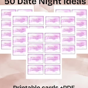 50 biglietti d'auguri stampabili per un appuntamento romantico – Regalo di coppia – Gioco romantico per lui e per lei – Anniversario, San Valentino, Download digitale