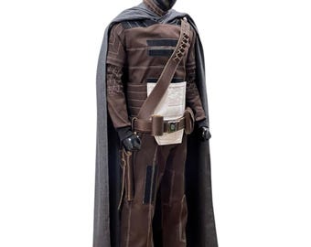 Mandalorian Din Djarin Cosplay Costume with Cape & Belt | Star Wars Beskar Armor Outfit | Bounty Hunter Suit