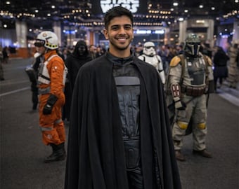 Darth Vader Full Cosplay Costume Set | Sith Lord Outfit with Cape & Gloves | Star Wars Men Costume