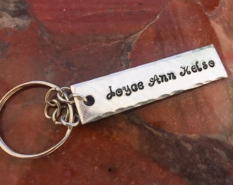 Custom Keychain - Hand Stamped Keychain - Personalized Stamped Keychain - Your Name, Quote