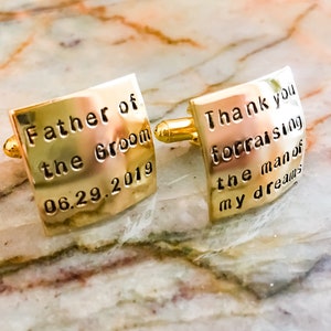 Father of Groom Gift - You Personalize - Cufflinks