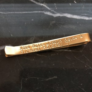Tie Clip Personalized- wedding, groomsmen gift, Gold Silver Copper, Hand Stamped Secret Message- custom Tie Bar, Clasp, Gift him, tie holder