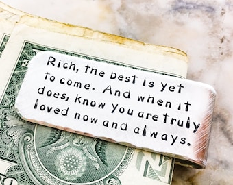 10th anniversary , Personalized Money Clip - add your own quote - Boyfriend Groom Husband Gift